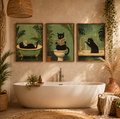 Triptyque déco Chats – Affiches vintage pour salle de bain