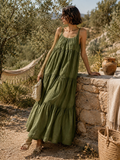 Robe longue bohème kaki – Esprit nature & liberté