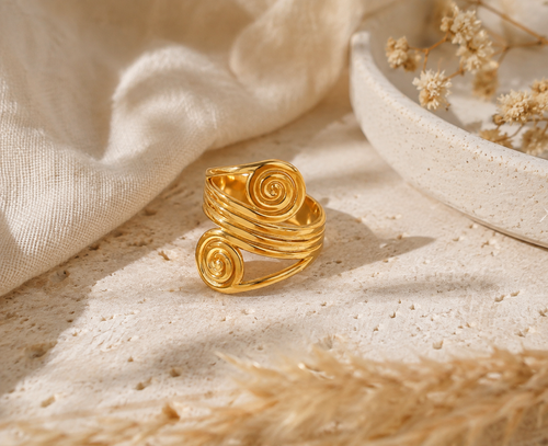 Bague Spirale Dorée